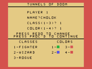 Tunnels of Doom screenshot 4 for TI-99